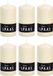 Spaas Cilinderkaars/stompkaars - ivoorwit - 6x - 6 x 10 cm - 25 branduren - horeca kaarsen