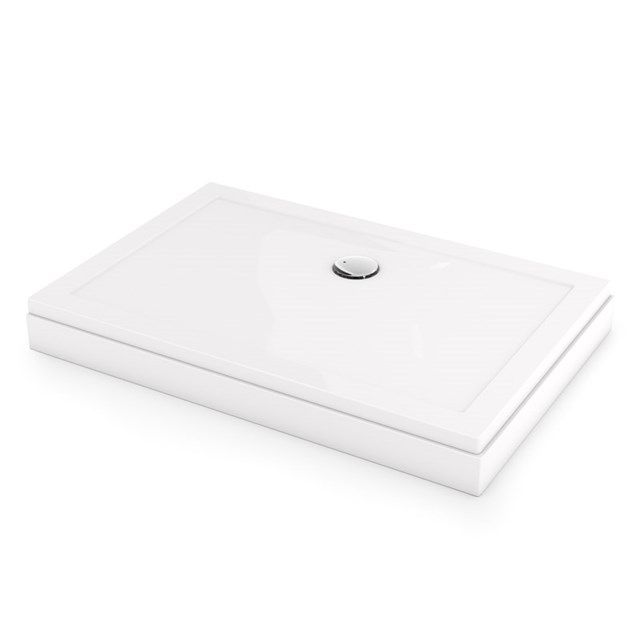 Maxaro Hoge Douchebak 120x80cm Rechthoek Acryl Hoogglans Wit