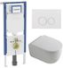 Geberit QeramiQ Dely Swirl Toiletset - 36.5x53cm - Geberit UP720 Duofix Sigma inbouwreservoir - 35mm zitting - witte Delta bedieningsplaat - ronde knoppen - mat wit