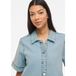 VILA denim blousejurk light blue denim