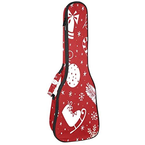 Mersov Tenor Ukulele Gigbag Waterdichte Ukelele Case Gewatteerde Rugzak, Geweldig voor Sopraan Concert (21/23/24") Kerst Klokken Snoep Sneeuwvlok