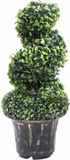 vidaXL Kunstplant met pot buxus spiraal 59 cm groen