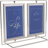 Henzo cadre photo - platinum double swing - cadre collage pour 2 photos - format photo 10x15 cm - argent