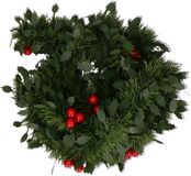 Guirlande de Noël verte avec houx et baies 270 x 7,5 cm Décoration de Noël
