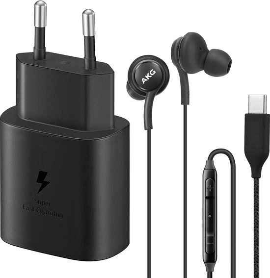 Samsung Starterspakket USB-C Netlader & Bedrade Hoofdtelefoon Zwart