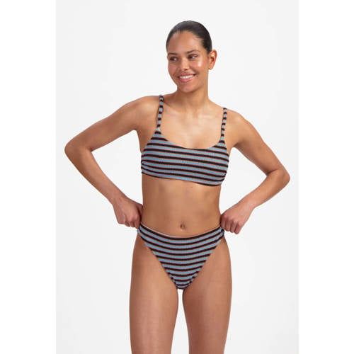 Beachlife Brazilian Bikini Bottom Textured Blue/Brown