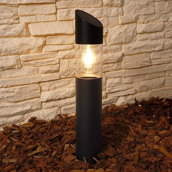 RexTech Solar Tuinverlichting - Staande Lamp Ivar - Zwart - 61cm - Met Dimfunctie - IP44