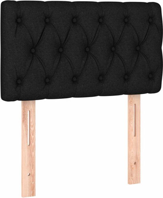 vidaXL Hoofdbord 80x7x78/88 cm stof zwart
