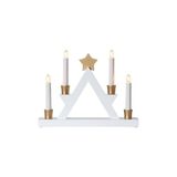 EGLO Kerzenhalter Julle, Dekoleuchte | Weihnachtspyramide aus Holz und Kunststoff in Weiß und Gold, warmweiß