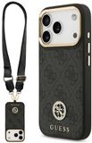 Guess Case 4G Strass Logo Grote Band Magsafe Voor Iphone 17 Pro Met Metaal