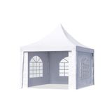 TOOLPORT pagodetent paviljoen 3x3m met vensters - wit PVC-zeil