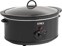 Strex Slowcooker 6.5L - 3 Standen - Met Uitneembare Keramische Binnenpan & Warmhoudfunctie - Zwart