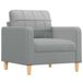 VidaXL Fauteuil Gris Clair Tissu Métal