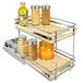 Lynk Professional® Élite™ Uittrekbaar kruidenrek organizer voor kast - levenslange beperkte garantie - uitschuifrek, 6-1/4 inch breed, houten en chroom glijdende kruidenorganizer plank - dubbel
