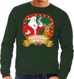 Bellatio Decorations Shoppartners Bv Foute kersttrui / sweater - groen - Kerstman Run Rudolf Run heren XL