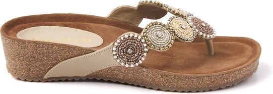 Lazamani Dames Slippers 75.455 Beige Maat 38