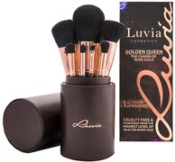 Luvia Cosmetics Make-up kwastenset Luvia, Prime Vegan, 15 Make-up kwasten incl. kwastenetui voor cosmetische kwasten, Chocoladebruin & Roségoud