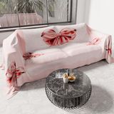 PETTI Artigiani Italiani Bankovertrek van microvezel, 220 x 270 cm, roze strikpatroon