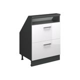 Vicco Rion Kast voor schuine wand – met 2 laden Wit hoogglans/antraciet