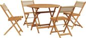 vidaXL 5-delige Tuinset, polypropeen en massief hout, beige