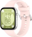 By Qubix Qubix - Siliconen bandje met gesp - Lichtroze - Geschikt voor Huawei Watch Fit 5 / 4 / 3