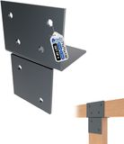 Gezu Impex Houtverbinding T Stuk 71x71mm Set van 4 Antraciet Poedergecoat T-Verbindingsbeugel Muur- & Paalverbinder voor Houten Constructies