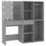 vidaXL Kaptafel met kastjes, LED, bewerkt hout, grijs Sonoma eiken