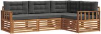 vidaXL - Acacia houten loungeset - 4-delig - Natuurlijk en Antraciet