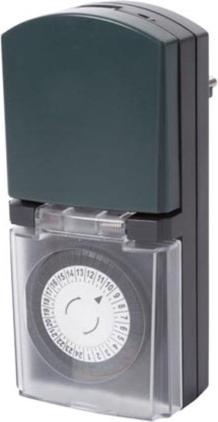 Perel Analoge timer - Mechanisch - 230 V - 3680 W - IP44 - Buiten - Zwart