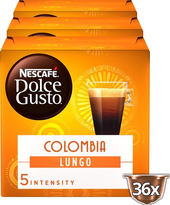 Nescafé Dolce Gusto NESCAFÉ® Dolce Gusto® Absolute Origins Colombia Sierra Nevada Lungo Koffiecups - 3 doosjes à 12 capsules geschikt voor 36 kopjes