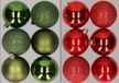 Merkloos / Sans marque Kerstversiering 12x stuks kunststof kerstballen mix van appelgroen en rood 8 cm