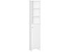 HOMCOM Meuble Colonne Salle de Bain 3 niches Placard Porte persienne 3 étagères MDF Panneaux de Particules Blanc