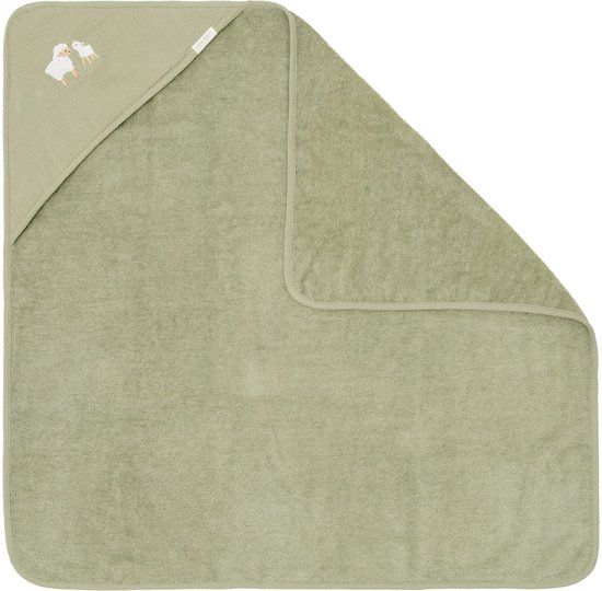 Little Dutch Badcape Geborduurd Groen 75 x 75 cm