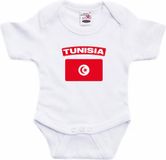 Bellatio Decorations Shoppartners Bv Tunisia Baby Rompertje met Vlag Wit Jongens en Meisjes - Kraamcadeau - Babykleding - Tunesie Landen Romper 68