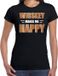 Bellatio Decorations Bol Whiskey makes me happy / Whiskey maakt me gelukkig drank t-shirt zwart voor dames - whiskey drink shirt - themafeest / outfit XL