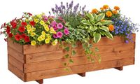 IvoQ Houten Plantenbak – 120x40x32 cm – Massief FSC Hout – Weerbestendig – Voor Terras, Tuin of Balkon
