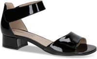 Caprice Dames Sandaaltje 9-28212-42 Zwart Leer Blokhak 3-4cm G-breedte Maat 40.5 EU