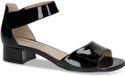 Caprice Dames Sandaaltje 9-28212-42 Zwart Leer Blokhak 3-4cm G-breedte Maat 40.5 EU