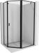 Mexen Mist cabine de douche asymétrique pentagonale à charnières droite 90 x 80 cm, cadre noir, noir