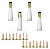 Omgoods – Set de 4 pieds de meuble dorés et blancs, 10 cm de haut