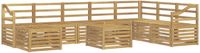 vidaXL - Bank loungeset - Wit - Massief Acacia Hout