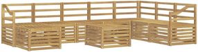vidaXL - Bank loungeset - Wit - Massief Acacia Hout