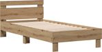 vidaXL Bedframe Artisan Eiken 203 x 95 x 70 cm Bewerkt Hout