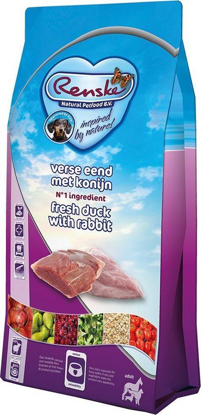 Renske Super Premium Adult Eend Konijn Hondenvoer - 12 kg
