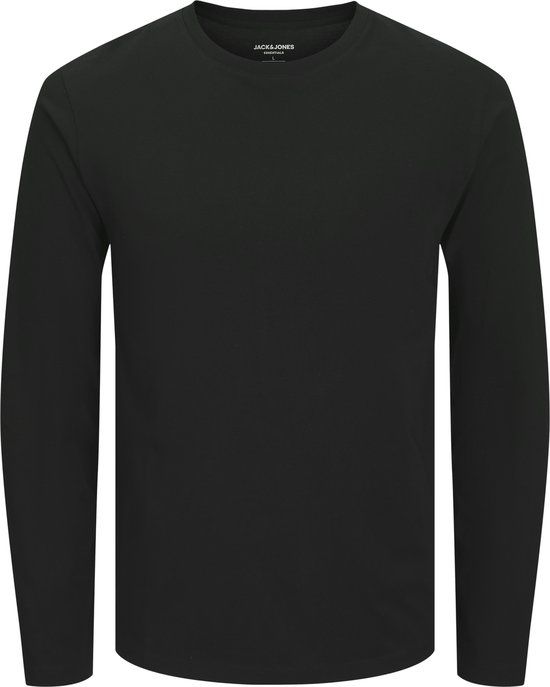 JACK&JONES JJEORGANIC BASIC TEE LS O-NECK NOOS Heren Lange mouwen shirts Zwart S