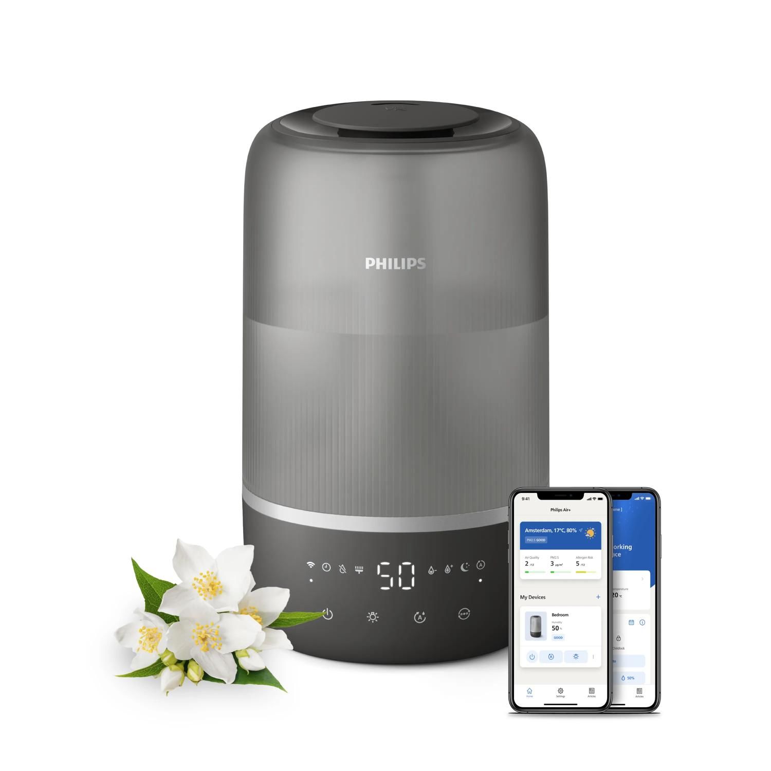 Philips 1000 series Luchtbevochtiger - Ultrasoon - 3 l - Zwart