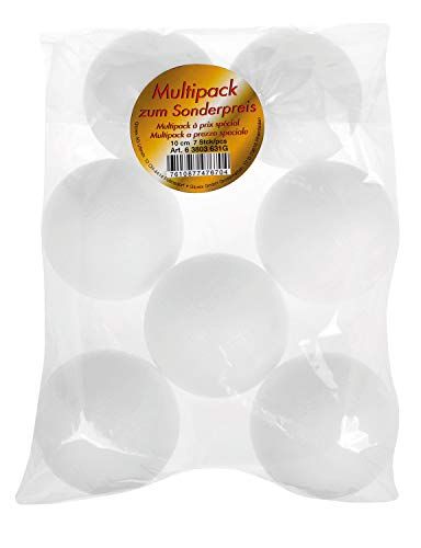 Glorex Styroporballen - wit - diameter ca. 10 cm - 7 stuks