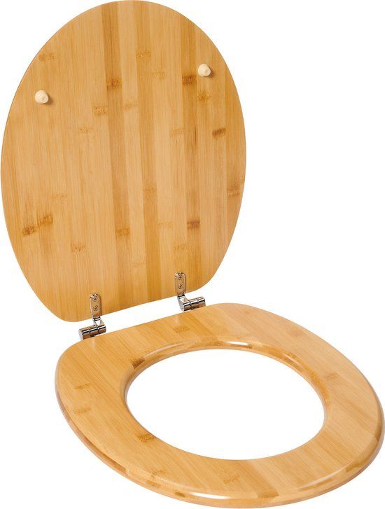 Infinity Goods Bamboe WC Bril Emmy - Toiletbril Met Deksel - RVS Scharnieren - Inclusief Bevestigingsmateriaal