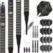 Unicorn Soft Tip dartset | Gary 'The Flying Scotsman' Anderson Noir Fase 3, 5 & 6 | 60%, 70% & 80% wolfraamvaten met zwarte titanium coating | Presentatieverpakking | 18 g of 20 g