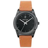 Pierre Lannier Herenhorloge analoog kwarts met leren band 214K434, zwart
